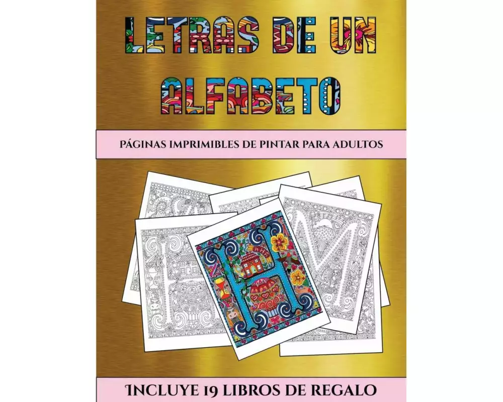 Páginas imprimibles de pintar para adultos (Letras de un alfabeto inventado)