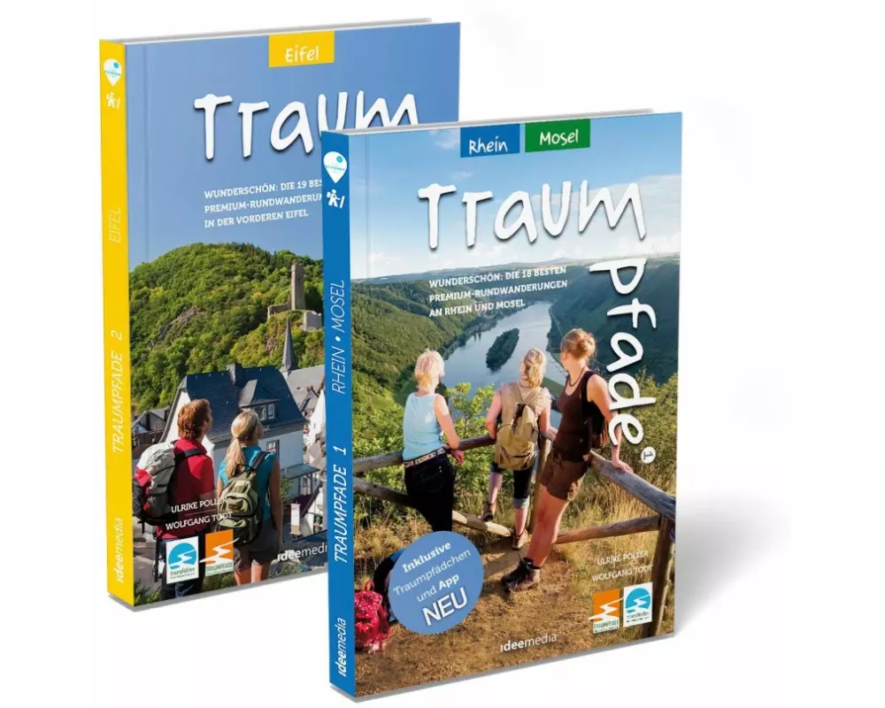 Traumpfade Geschenk-Set. Zwei Bände mit 41 Top-Touren an Rhein, Mosel und in der Eifel. Detail-Karten, GPS-Daten und Höhenprofile