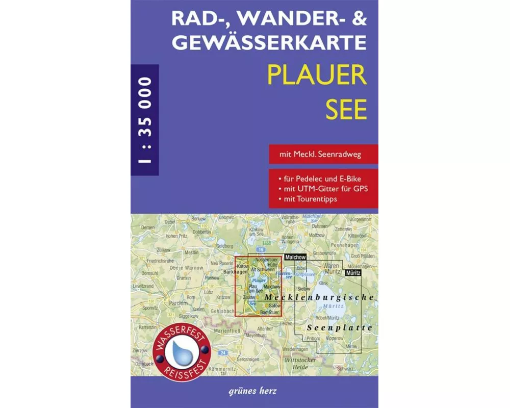 Rad-, Wander- und Gewässerkarte Plauer See