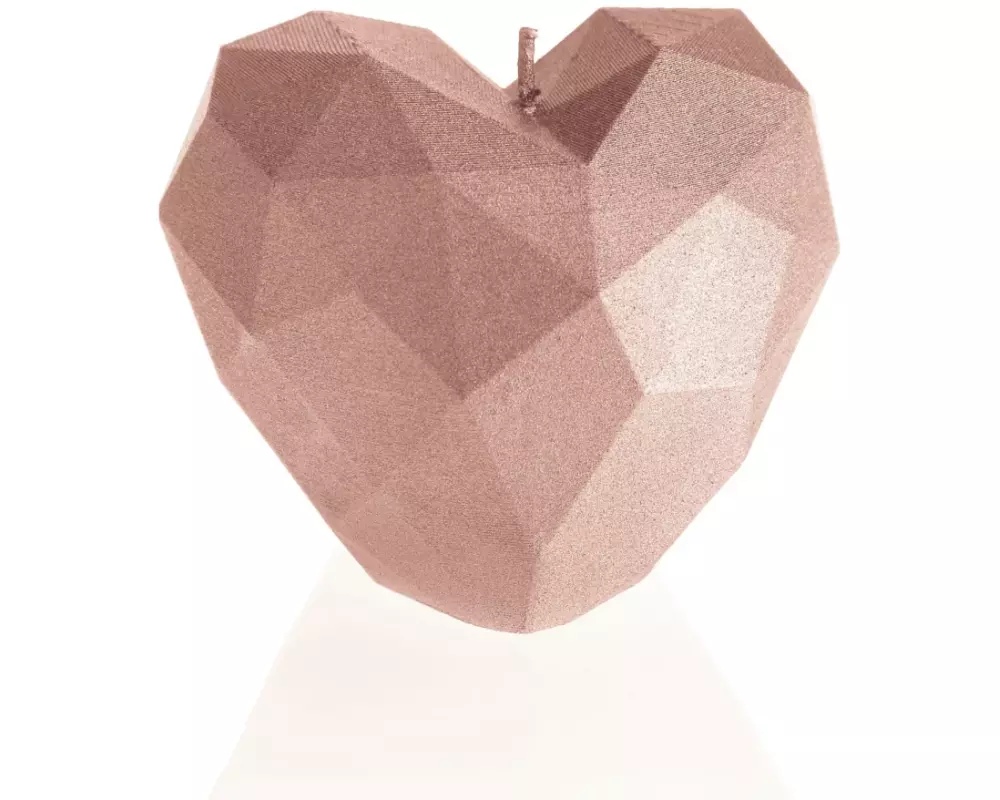 Candellana Kerze Herz Origami Rosegold