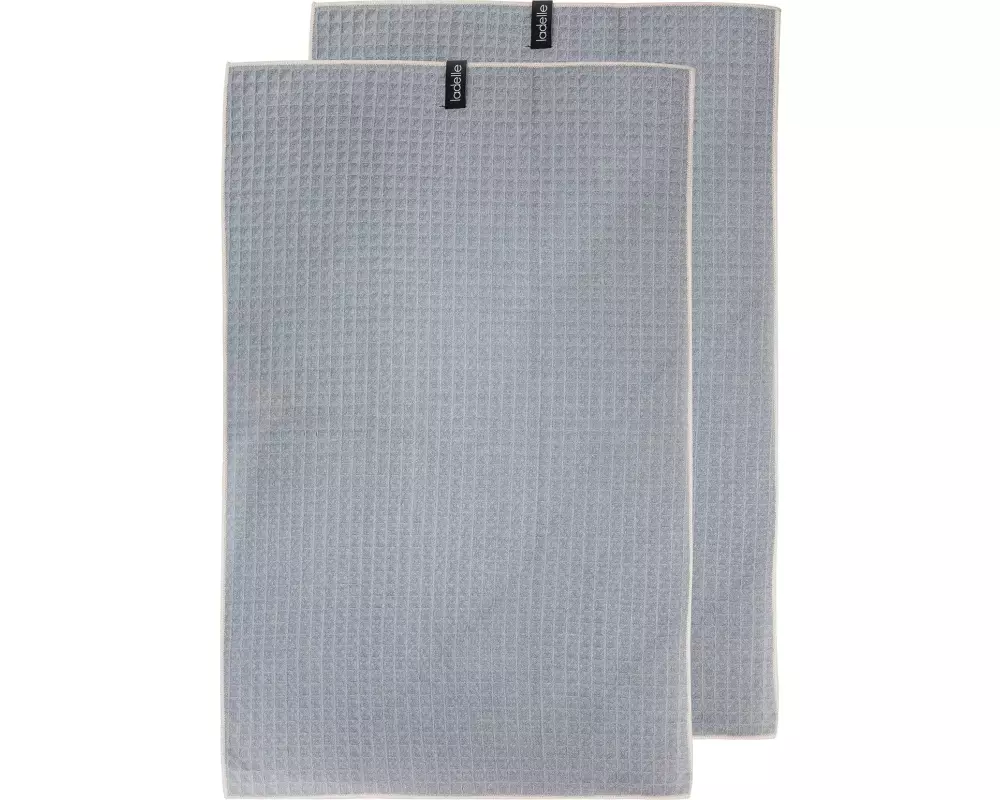Ladelle Geschirrtuch Mega Waffle Grey, 2 Stück