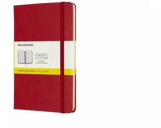 Moleskine Notebook Medium, Squared, Hard Cover, Scarlet Red