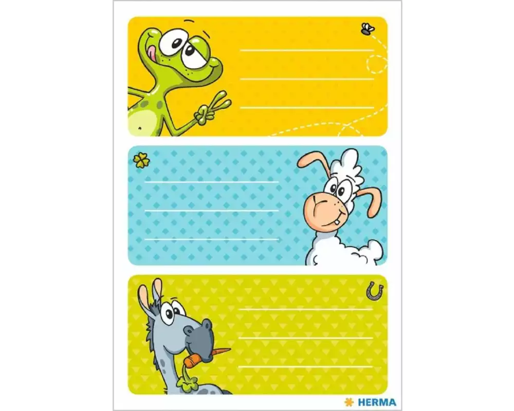 Herma Stickers Schuletiketten Witzfiguren 9 Etiketten, 3 Blatt