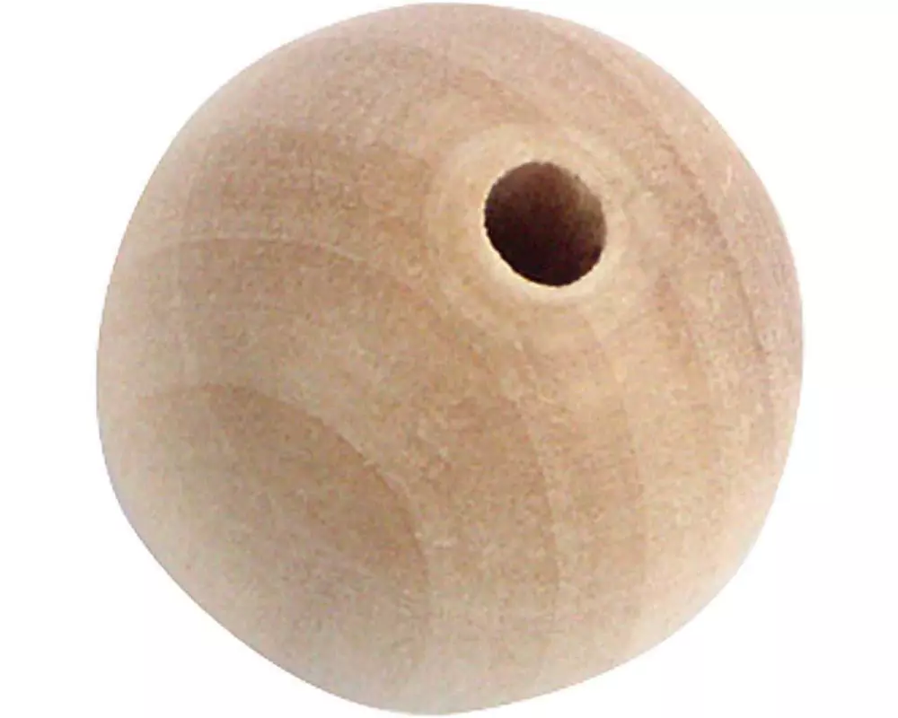 Rico Design Holzperlen Gebohrt 45 mm Nature, 4 Stück