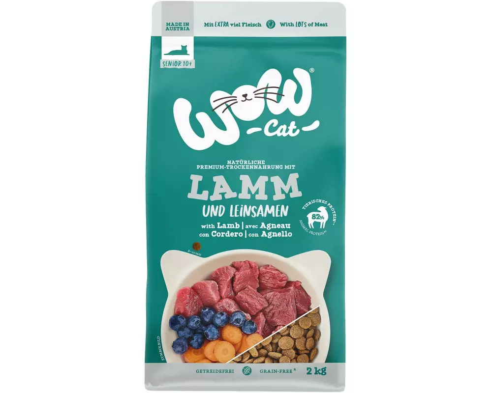 WOW Cat Trockenfutter Senior Lamm, 2 kg