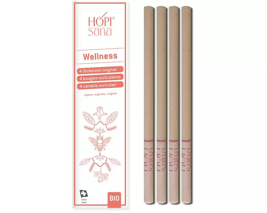 HOPIsana Ohrenkerze Wellness rosa 4 Stück