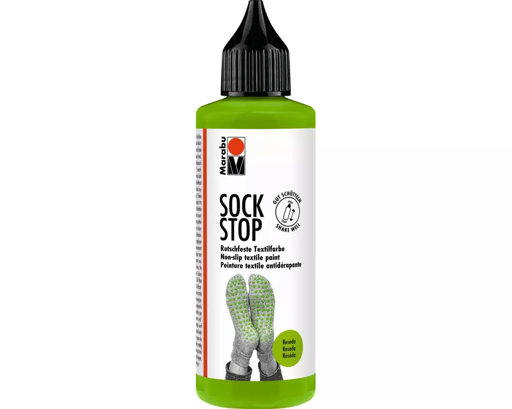 Marabu Textilfarbe Antirutsch Sock Stop 90 ml, Reseda