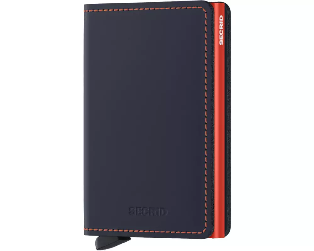 SECRID Portemonnaie Slimwallet Matte Nightblue Orange