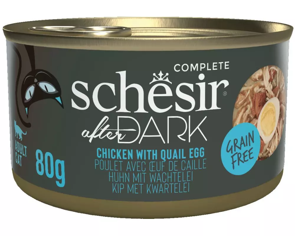 Schesir after Dark Complete Brühe Huhn mit Wachtelei, 80 g