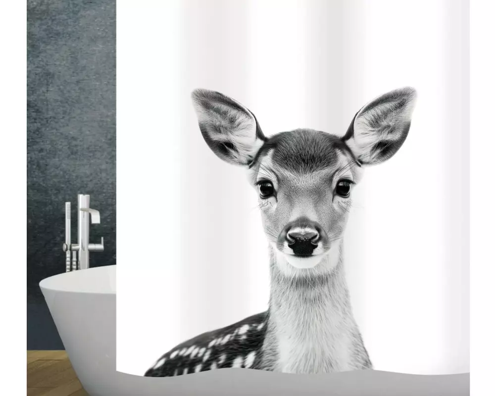 diaqua® Duschvorhang Bambi 180 x 200 cm, Grau/Weiss