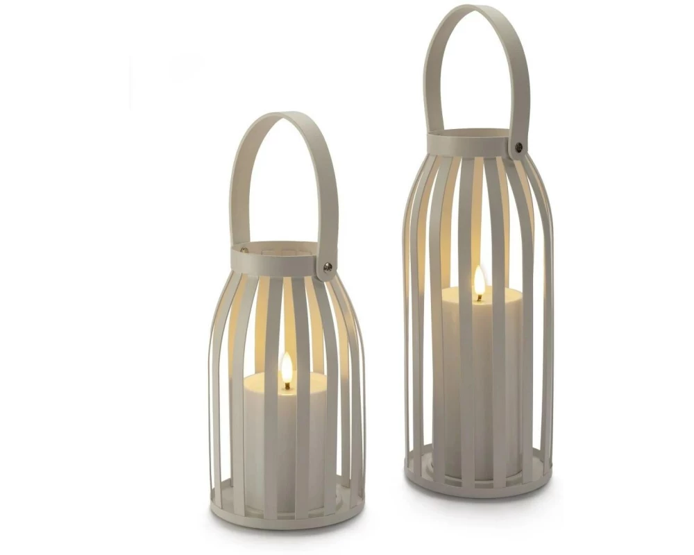 STT LED-Kerzen Set 2 Stück Weiss, 20 und 28 cm