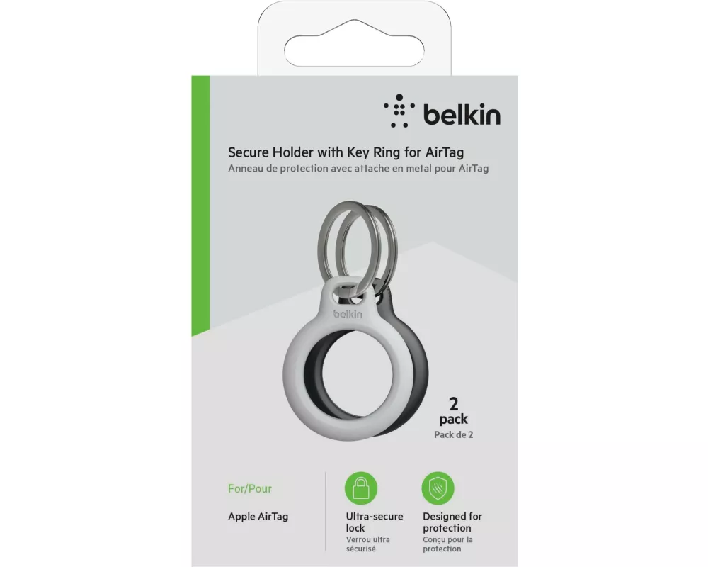 Belkin Secure Holder für Apple AirTag 2er Pack Schwarz/Weiss