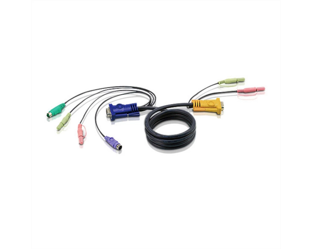 ATEN 2L-5303P KVM Kabel VGA, PS/2 und Audio, schwarz, 3 m