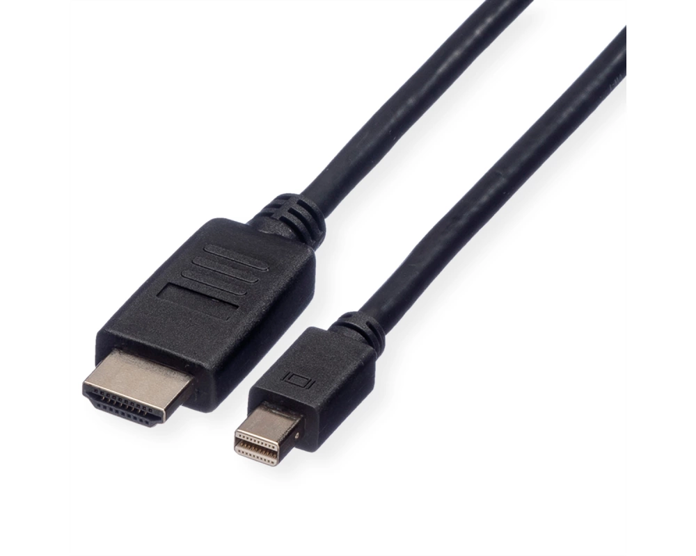 ROLINE Mini DisplayPort Kabel, Mini DP-HDTV, ST/ST, schwarz, 3 m