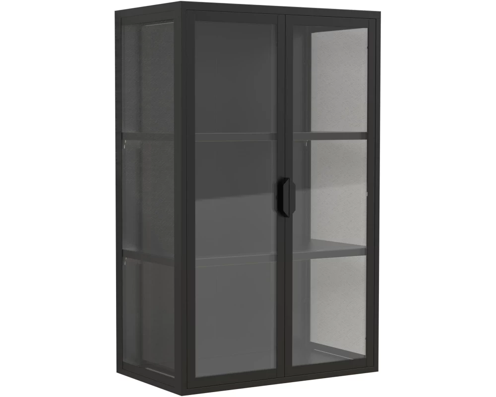 VCM Vitrine Flokas L 60 x 95 cm, Schwarz