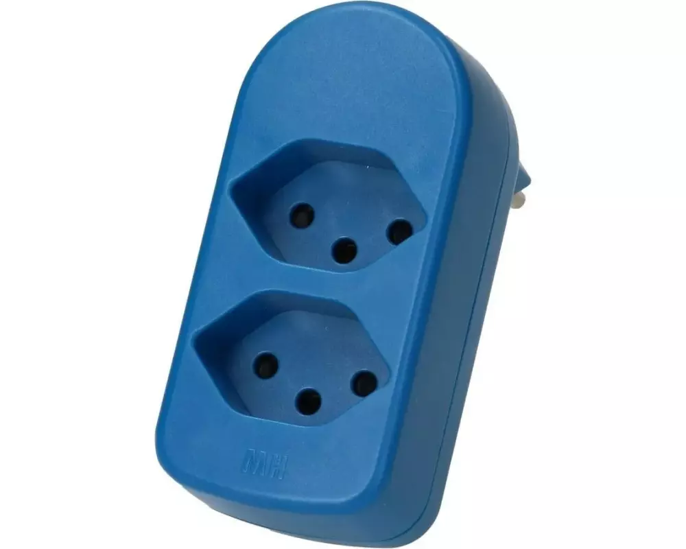 Max Hauri Mehrfachstecker maxADAPT BS 2 x T13, Blau