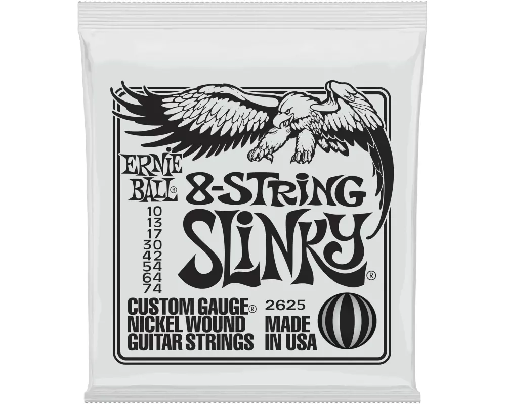 Ernie Ball Gitarrensaiten 2625 8-String Slinky – 10-74