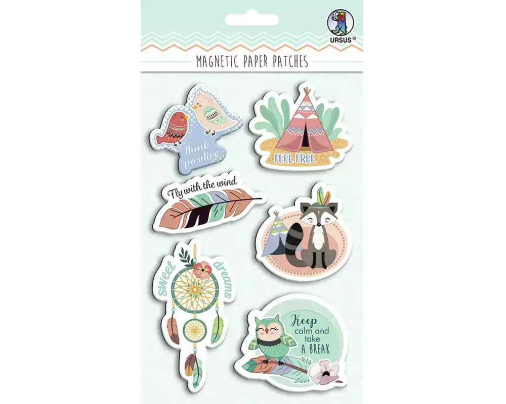 URSUS Haftmagnet Paper Patches Dream Mehrfarbig, 6 Stück
