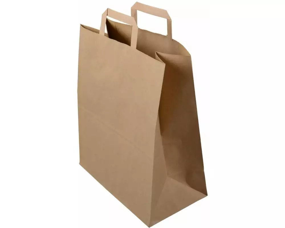 ELCO Geschenktüte mit Flachhenkel 32 x 17 x 38 cm 50 Stück, Braun