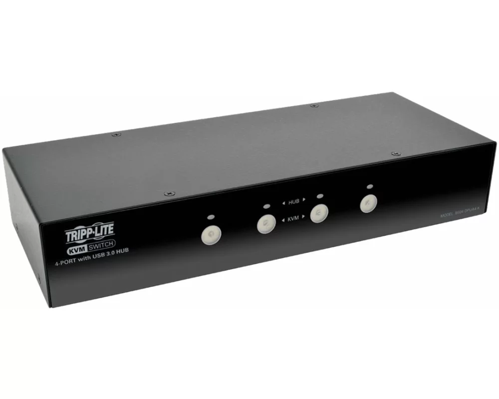 EATON TRIPPLITE 4-Port, DisplayPort, KVM, Switch, with, Audio, Cables, and, USB 3.0, SuperSpeed, Hub