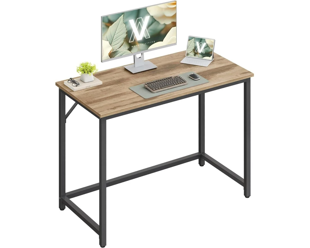 VASAGLE Tisch 100 x 50 x 76 cm Camelbraun/Schwarz