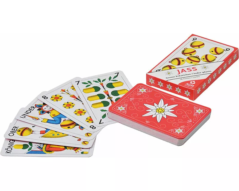 OPTI-Jasskarten Edelweiss mit Extra Grossen Zahlen