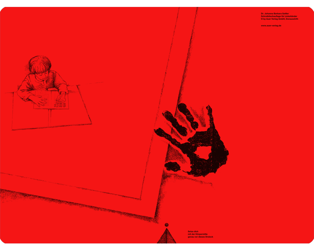 Schreibtischauflage für Linkshänder rot