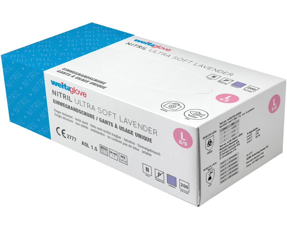 WEITA Einweghandschuhe Nitri Gr. L 836104 Ultra Soft Lavendel 200 Stück