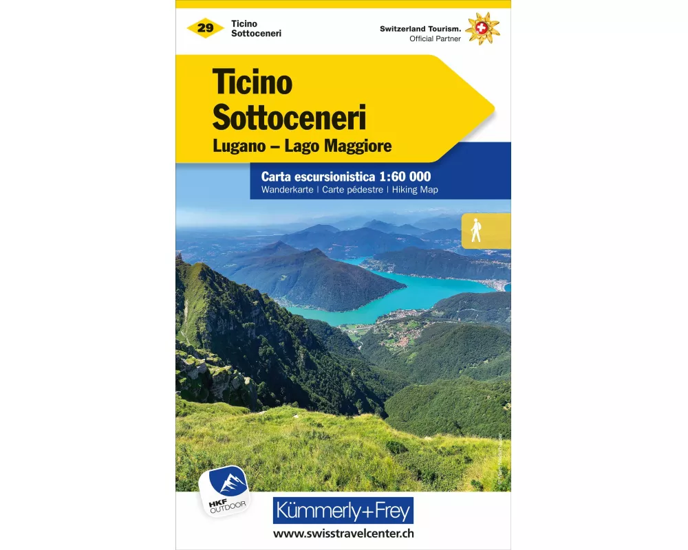 Kümmerly+Frey Wanderkarte 29 Ticino, Sottoceneri 1:60.000