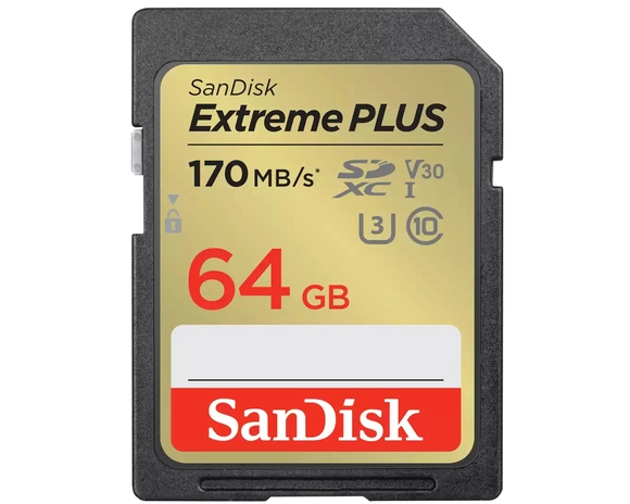 SanDisk Extreme PLUS 64 GB Class 10/UHS-I (U3) V30 SDXC