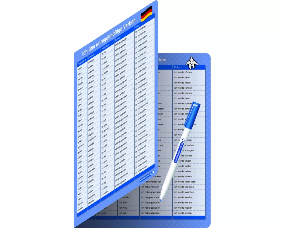 Ich übe unregelmäßige Verben - Zeitformen - 1 Doppelfeld mit Stift