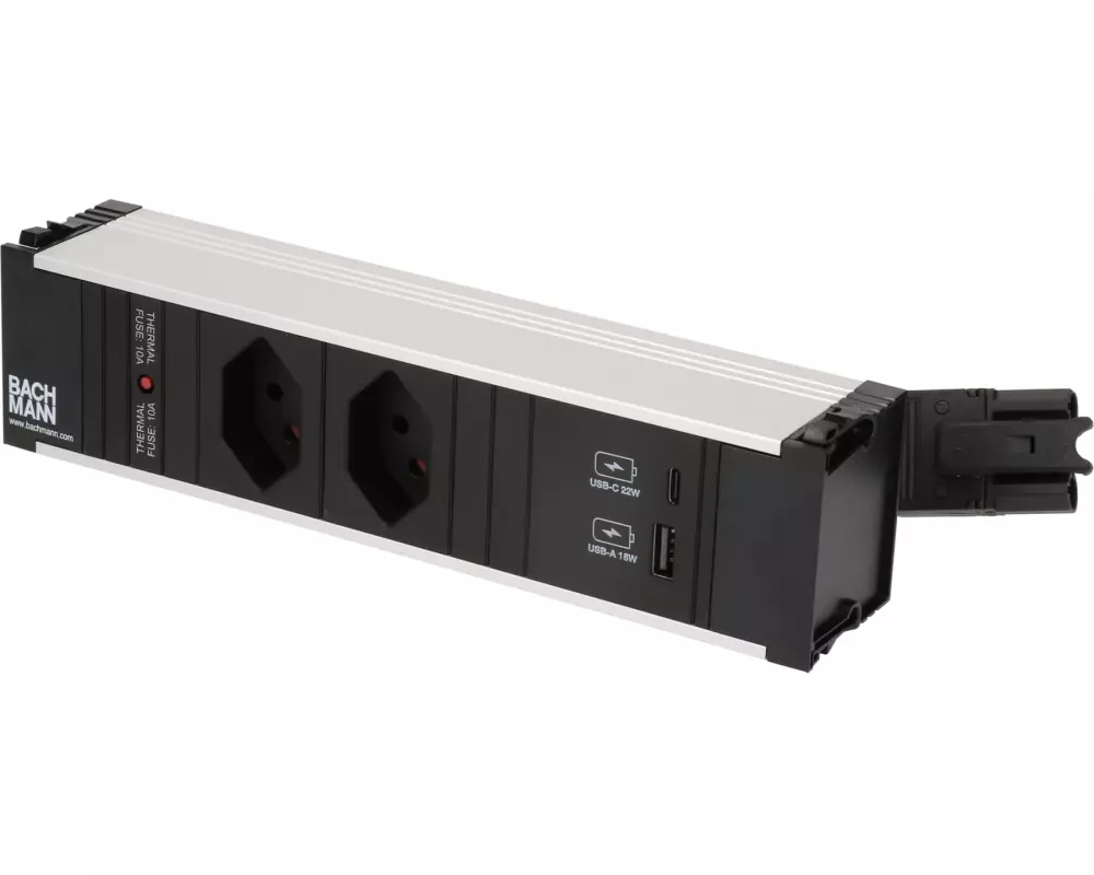 Bachmann Einbausteckerleiste CONI 2x T13, 1x USB A/C