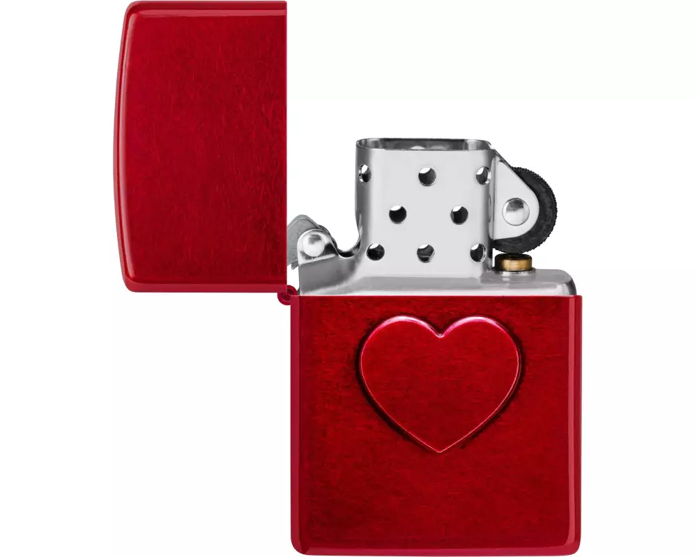 ZIPPO Stamped Heart Design Rot