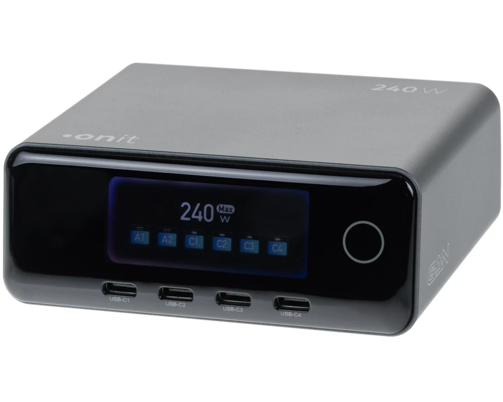 onit USB-Wandladegerät Desktop 4C2A 240 W GaN