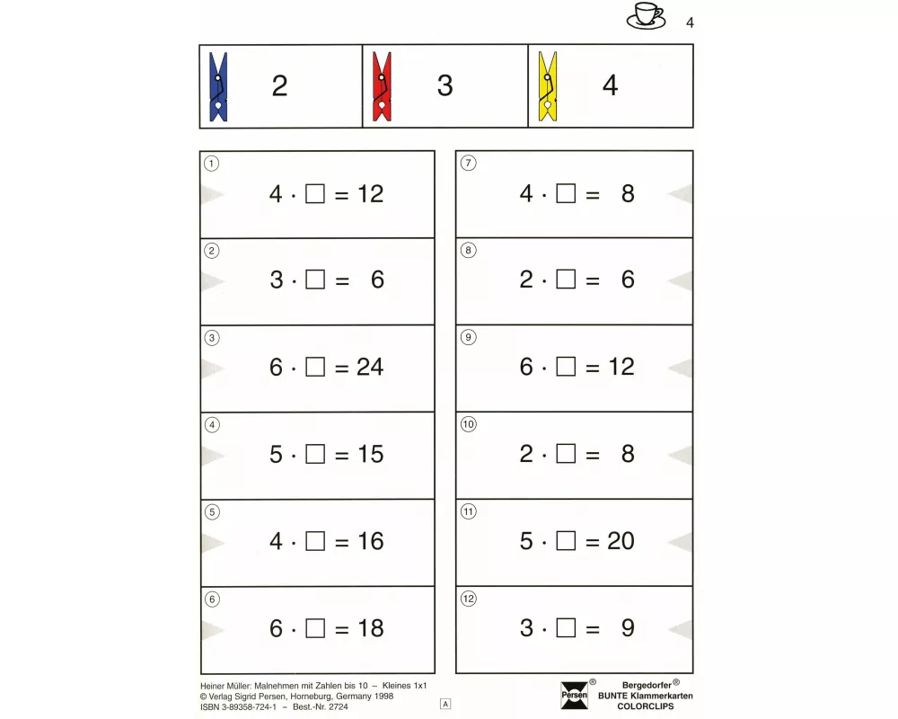 Malnehmen mit Zahlen bis 10. Kleines 1 x 1