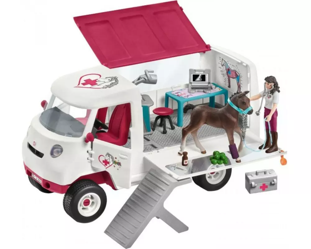 Schleich Spielfigurenset Horse Club Mobile Tierärztin mit Fohlen