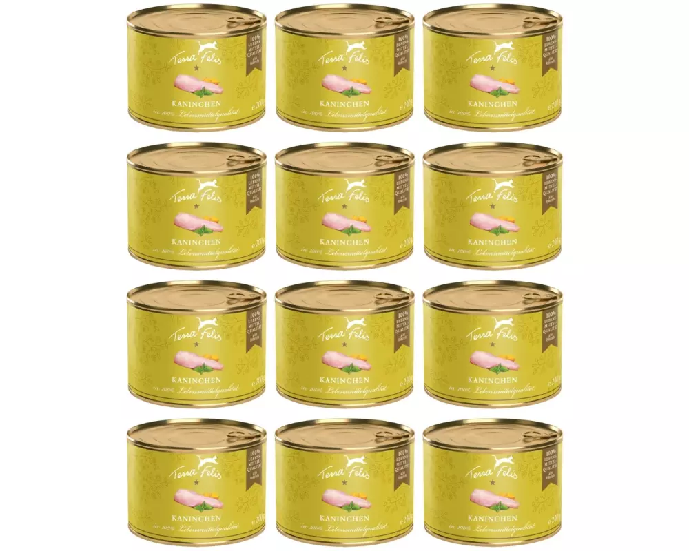 Terra Faelis Nassfutter Adult getreidefrei mit Kaninchen, 12 x 200 g