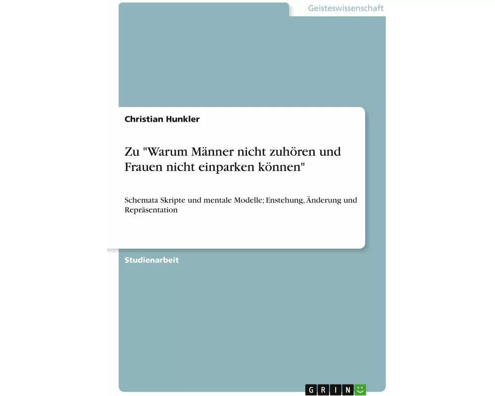Zu "Warum Männer nicht zuhören und Frauen nicht einparken können"
