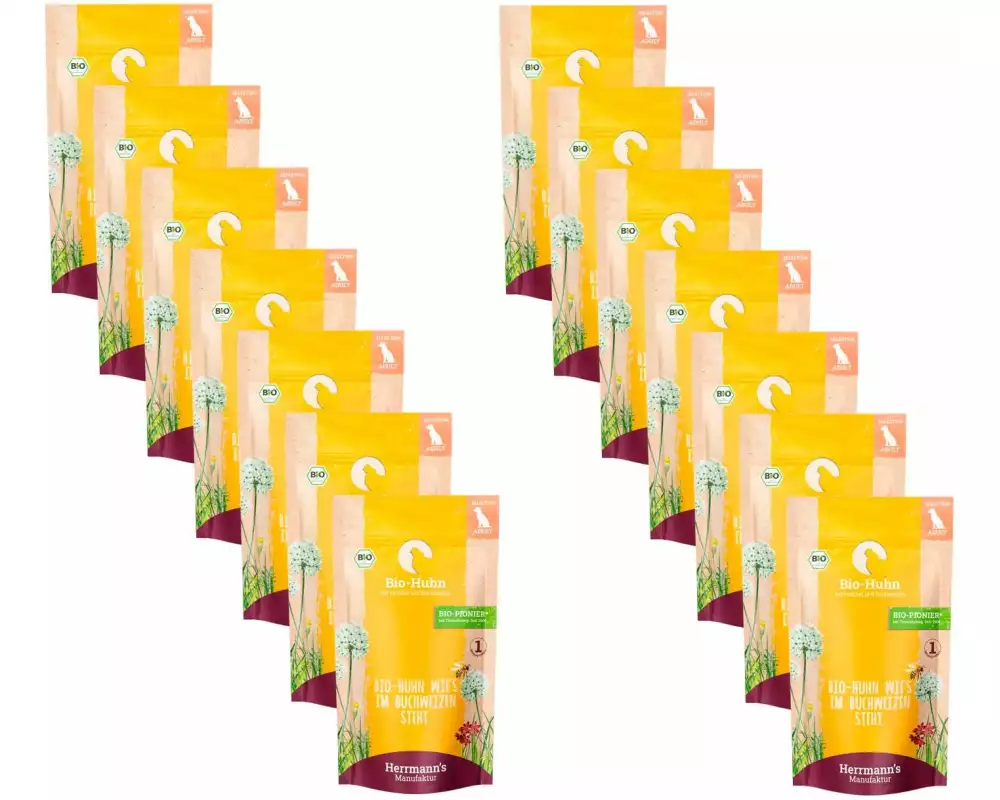 Herrmann's Nassfutter Bio Huhn mit Fenchel und Buchweizen 14 x 150 g