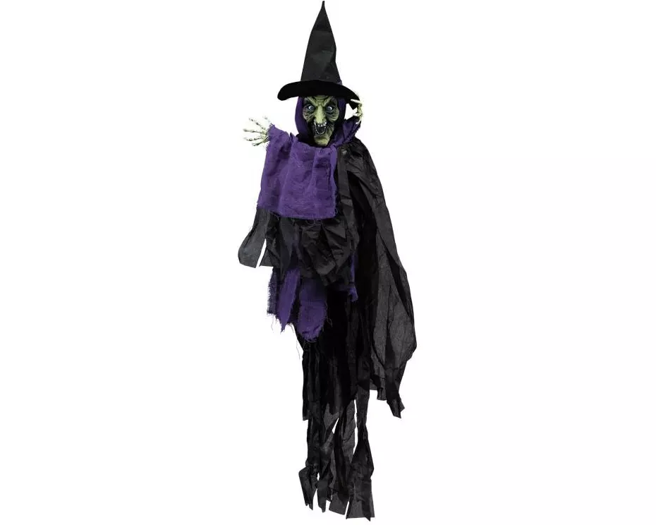 Dekomat AG Halloweenfigur Hexe 1 Stück, Schwarz/ Lila