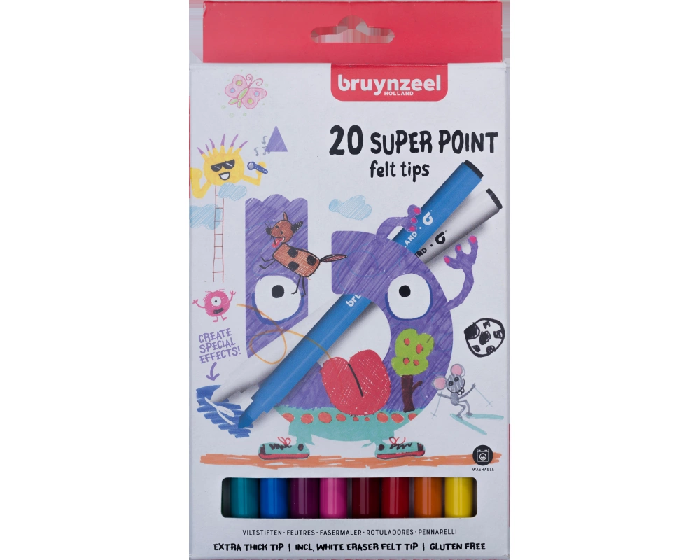 BRUYNZEEL Fasermaler-Set Point 60124120 assortiert 20 Stück