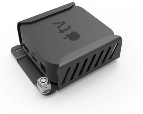 Compulocks Apple TV Security Mount (4th, 4k 1-2nd Gen) (2018-2021) with Cable Lock Black