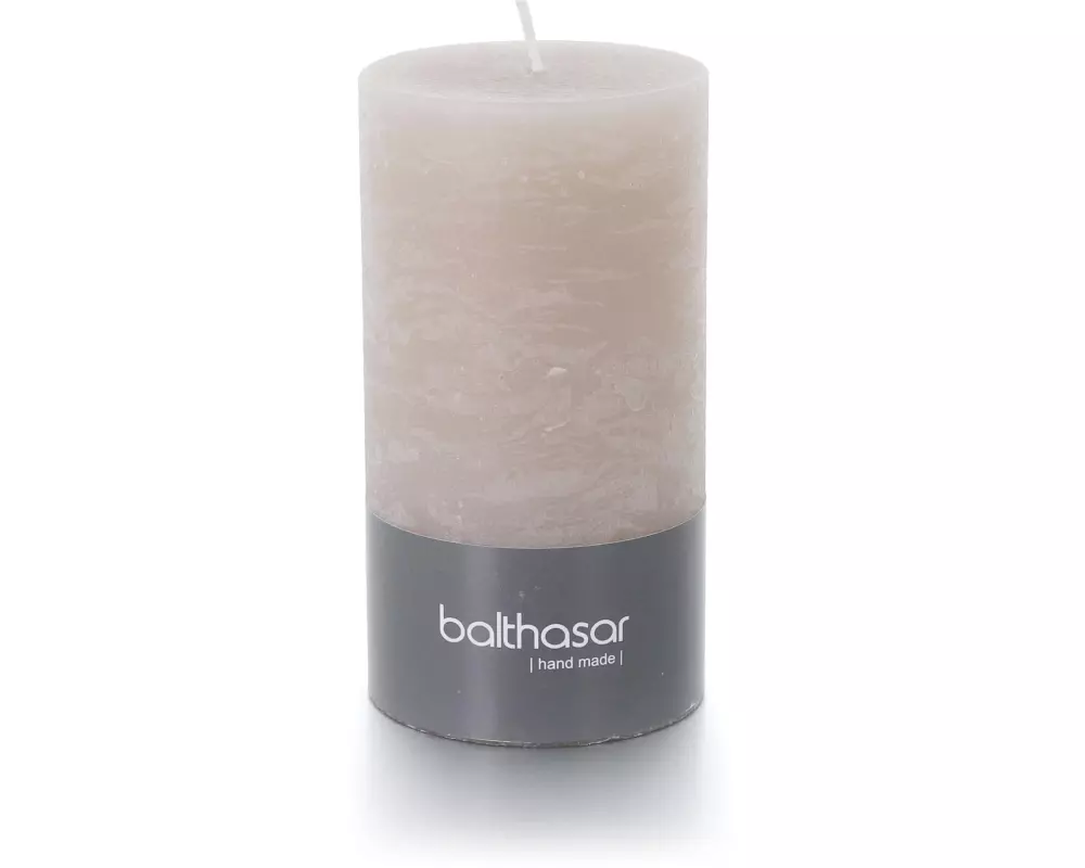 balthasar Zylinderkerze Rustico 13 cm x 7 cm, Taupe