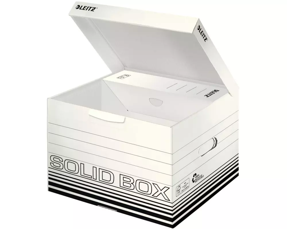 Leitz Archivschachtel Solid Box M Klappdeckel, 10 Stück, Schwarz