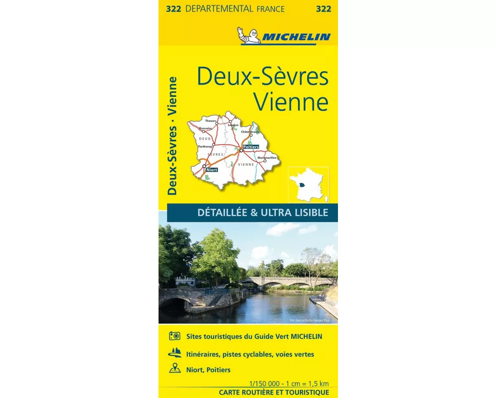 Deux-Sevres, Vienne - Michelin Local Map 322
