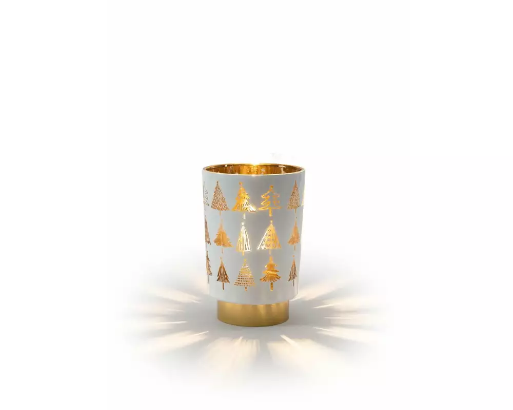 STT Laterne, Baum, S, 15 cm, Weiss