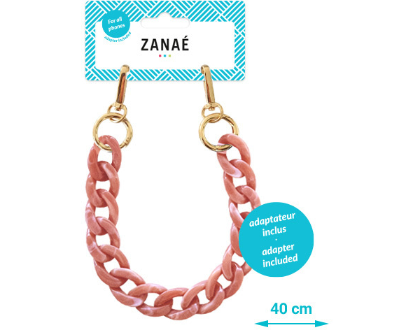 ZANAÉ Phone Wristlace Tortoise Shell 17174 Mineral Spring pink