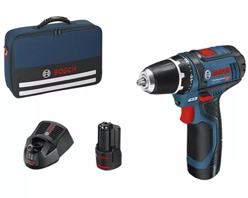Bosch Professional Akku-Bohrschrauber PRO GSR 12V-15 Set in der Tragetasche
