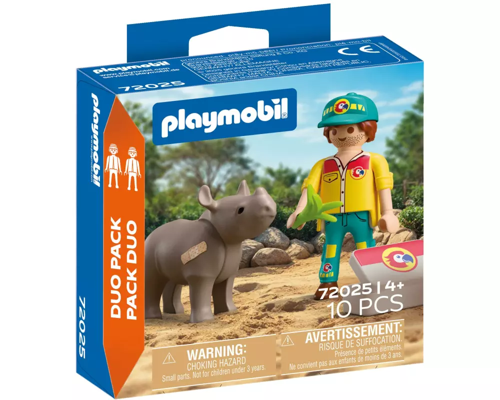 Playmobil Duo Pack Tierpfleger mit Nashorn 72025