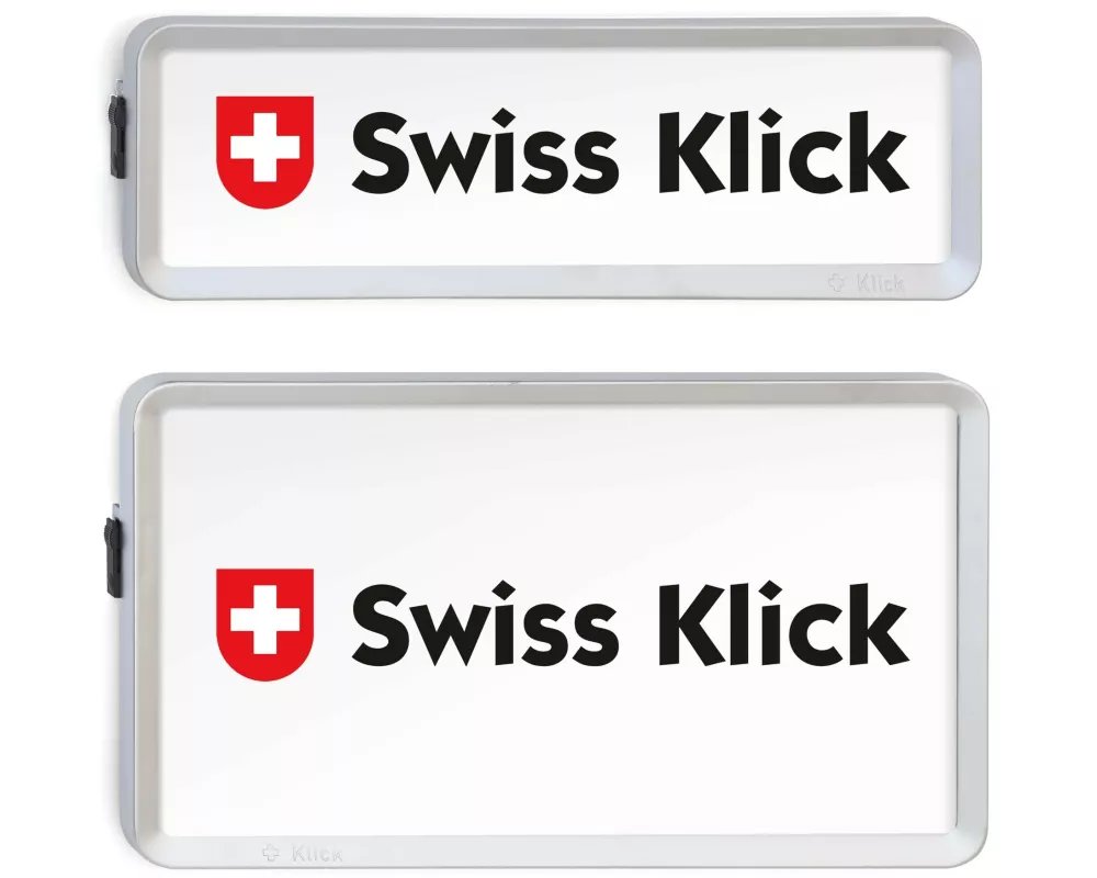 Swiss Klick Kennzeichenhalterset Hochformat Chrom Matt